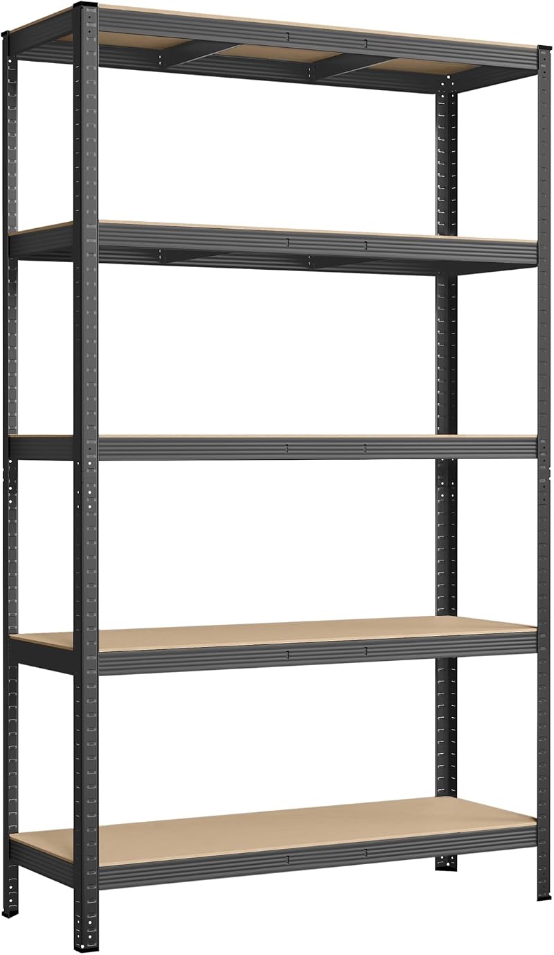SONGMICS 5-Tier Steel Shelving Unit 60 x 120 x 200 cm Grey GLR060G01