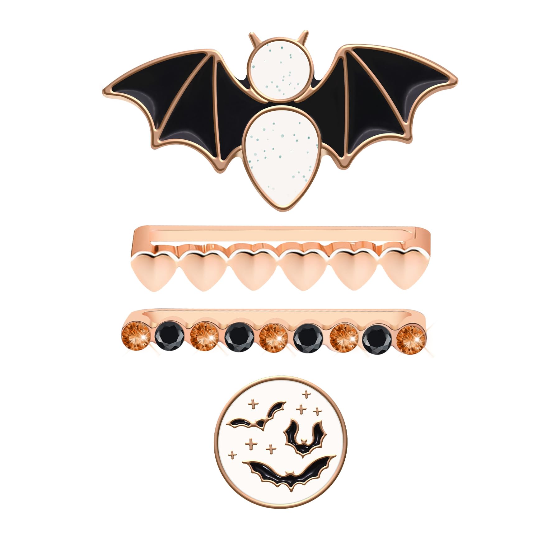 JR.DM Halloween Watch Band Charms with Decorative Bling Rings Loops, Compatible with Apple Watch 40mm 38mm 41mm 42mm 44mm 45mm 46mm Smartwatch Strap Accessories for iWatch Series 11 10 9 8 7 6 4 3 2 1