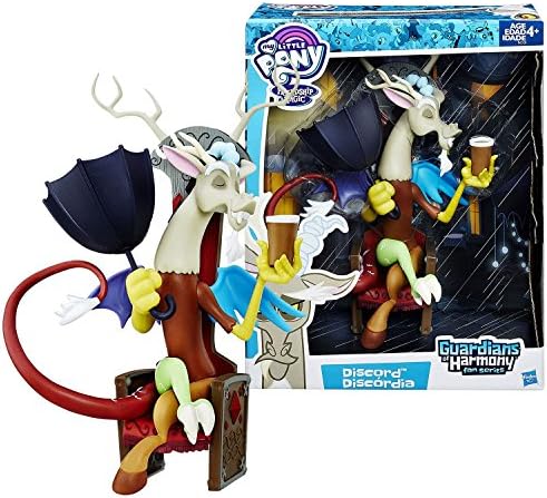 My Little Pony Year 2015 Friendship Magic Guardians of Harmony Series 9 Inch Tall Figure - DISCORD Sitting On Chair with Cup and Umbrella