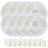 SARPAWS 8 Pack Replacement Filters & 8 Pack Pre-Filter Sponges Set – Official Replacement Filters for Sarpaws Cat Drinking Water Fountains Dog Water Dispenser-FW1