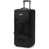 Dakine Roller Duffle Bag 70L, Wheeled Carry-On Weekender Bag, Black | 70L wheeled duffle, split-level interior, retractable handle, urethane wheels, padded grab handles, recycled polyester