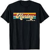 Vintage Sunset Stripes Hurley, Virginia T-Shirt