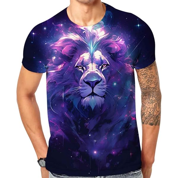 Sportbull Galaxy T-Shirt For Men - 3D Printed Nebula Design, Relaxed Fit Short Sleeve Tee - View #3