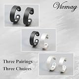 Vicmag 4X Strength Magnetic Copper Ring for Women 2 Pack Black Silver view 8