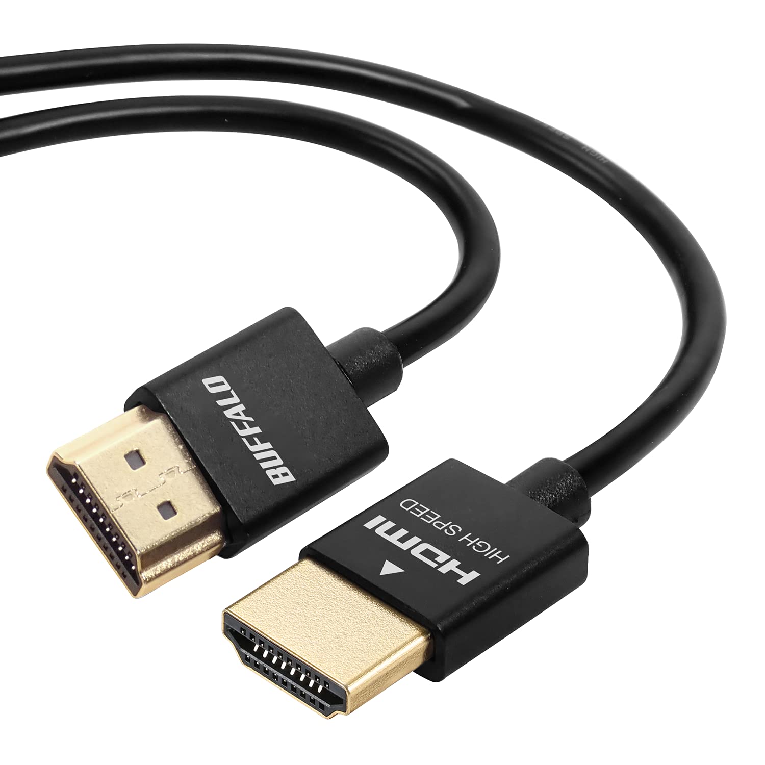 バッファロー HDMI スリム ケーブル 1m ARC 対応 4K × 2K 対応 【 HIGH SPEED with Ethernet 認証品 】 BSHD3S10BK/N の商品画像