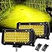 2 PCS 7 Inch Yellow Led Light Bars 96 PCS Led 13824LM Quad Row Waterproof Spot Led Pod Fog Driving Light on Rainy Snowy Day for Truck Off Road Jeep SUV Front Bumper UTV ATV