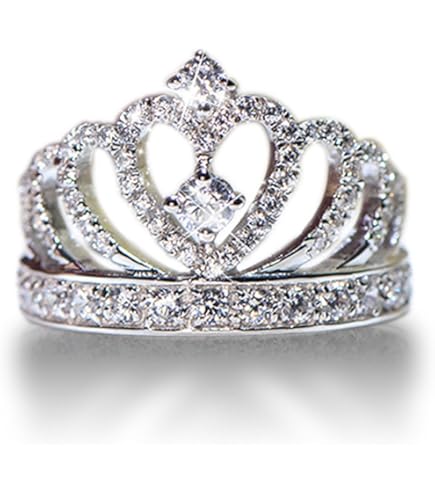 Anillo De Corona De Circonita Cúbica, Anillo De Princesa, Anillo