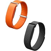 2 Pack Band Compatible with Google Fitbit Air, Silicone Sport Band and Nylon Strap, Breathable Adjustable Replacement Wristbands for Men Women, Orange+Black