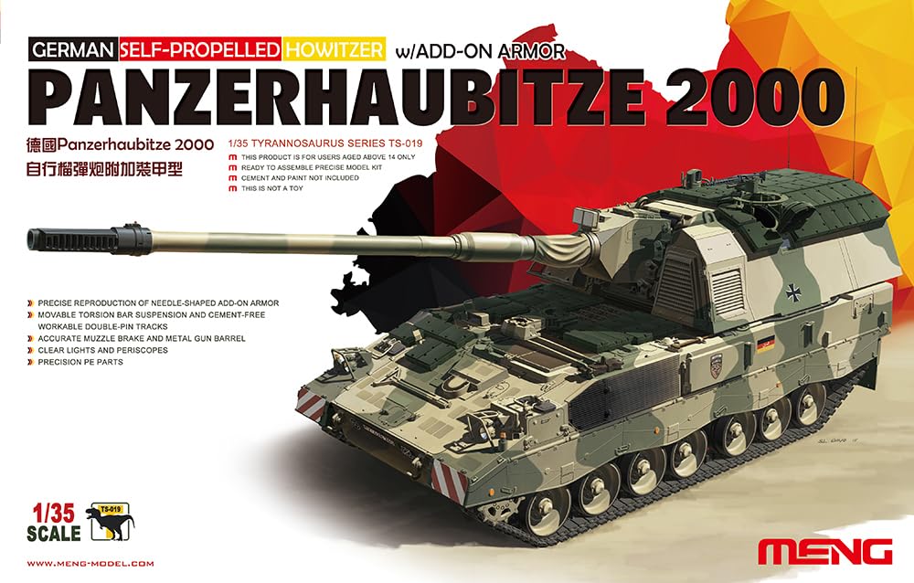 Meng "Model 1:35 GER Panzerhaubitze 2000 Self-Propelled Howitzer W/add on Armor Kit (Multi-Colour)