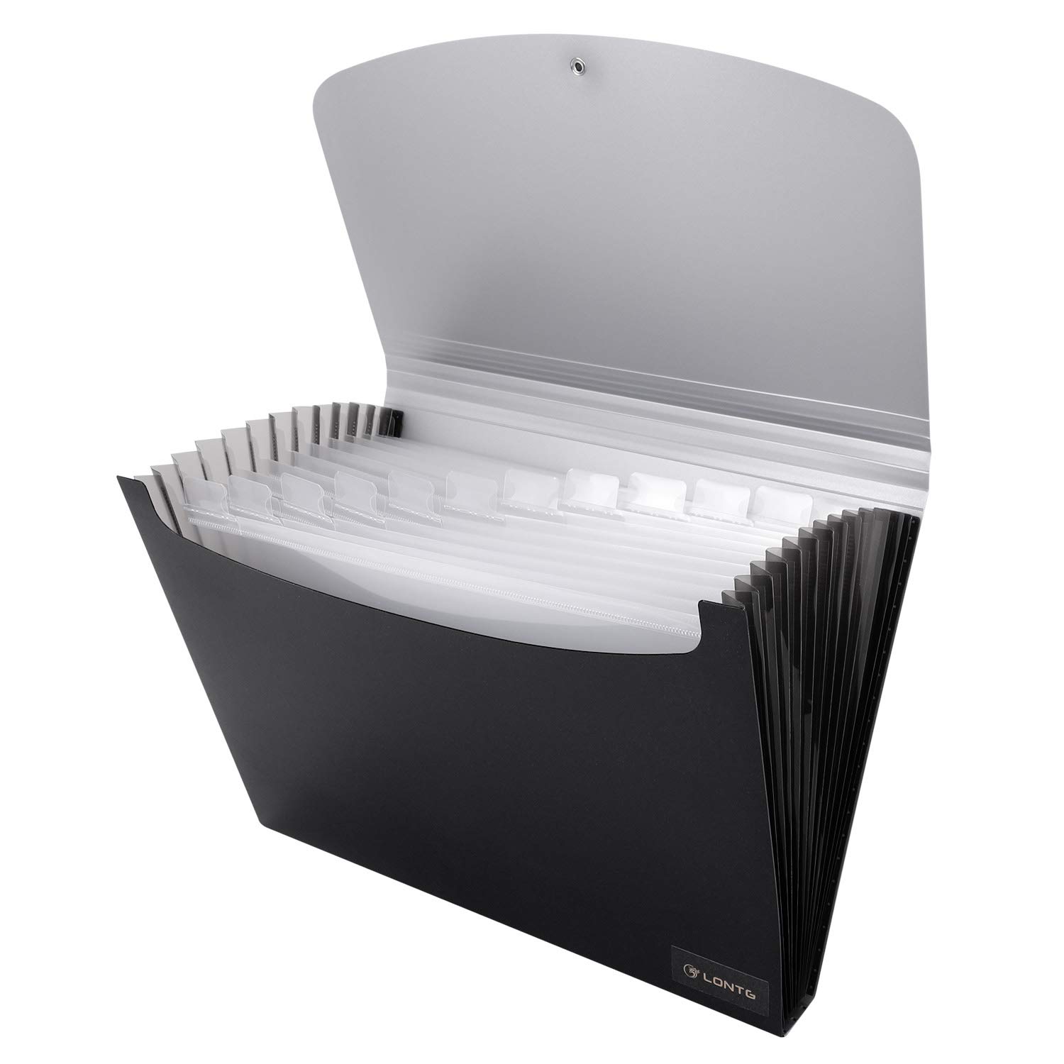 Expanding File Organizer with Labels, A4/Letter Size Handheld File Folder, Paper Document Receipt Organizer Portable,for Classroom, Home, Office,13 Pockets Black or Red