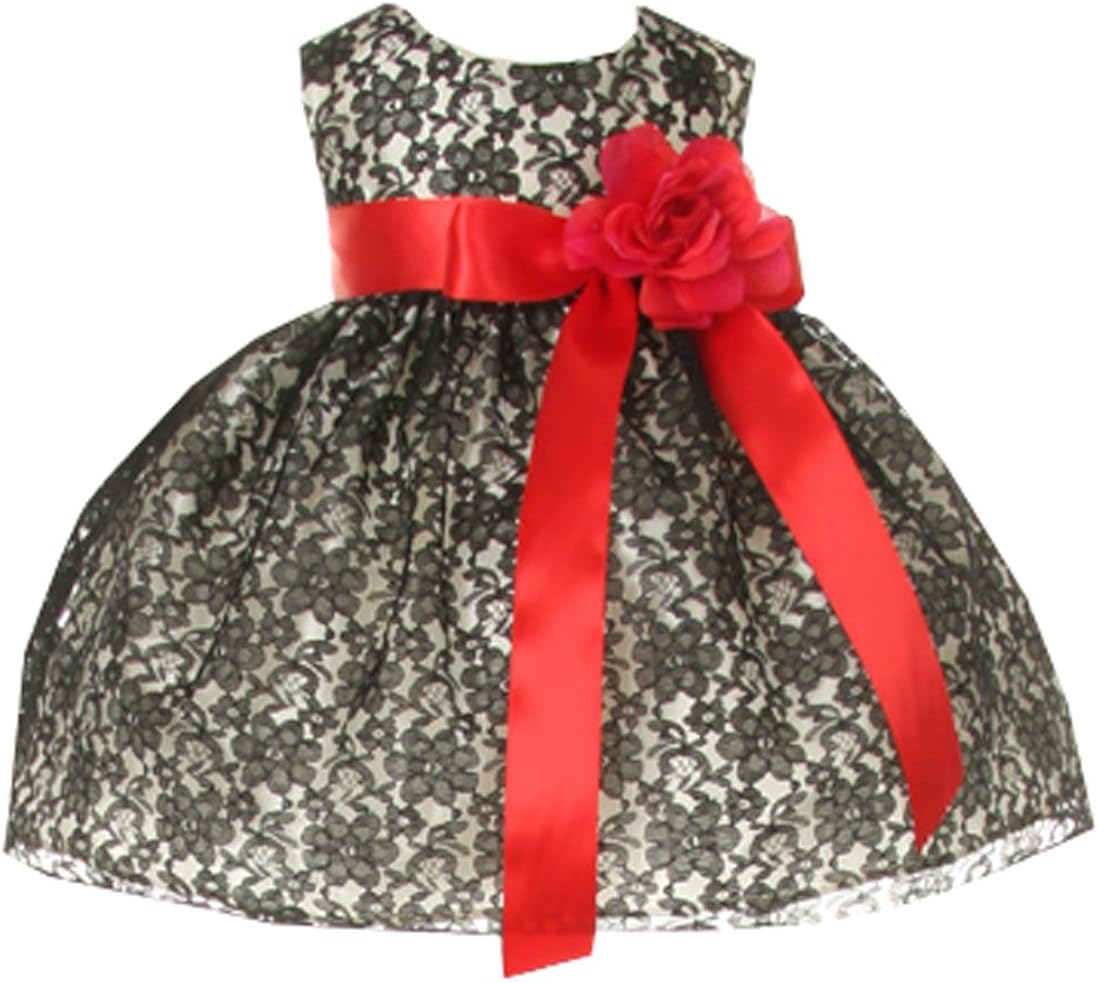 red and black lace dress