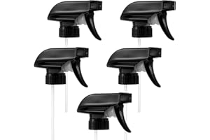 Josojoou 5 Pack Black Trigger Sprayers, Heavy Duty Mist & Stream Trigger Spray Nozzle Replacement, Spray Bottle Nozzles for Home, Kitchen, Garden and Office