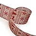 SANNO Wired Burlap Christmas Ribbon, Holiday Red Party Ribbon Decorations, Assorted Rustic Patterns Classic Fabric Ribbons Crafters Ornaments 36 Yards (2.5