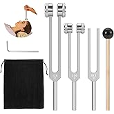Tuning Forks(128Hz, 256Hz, 512Hz),Weighted&Unweighted Tuning Forks Set, For Chakras/Sound Therapy/Yoga For Women