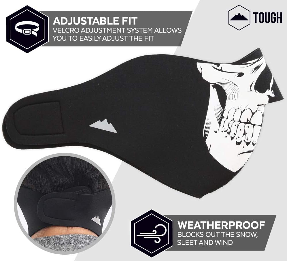 Half Face Balaclava Ski Mask for Cold Weather - Men's Winter Mouth Cover for Motorcycle Riding, Skiing, Snowboarding, Running: Automotive