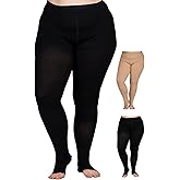 Up to 7XL Plus Size Compression Pantyhose 20-30mmHg for Women with Open Toe