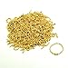 BronaGrand 100 Pieces Ball Bead Chains, 100mm Long Bead Connector Clasp Tag Keychain Key Rings, 2.4 mm Diameter, Gold