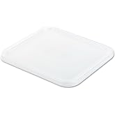 Rubbermaid Commercial Products Large Lid For 2/4/6/8 Qt. Plastic Space Saving Square Food Storage Container, White, Lid for Kitchen/Restaurant/Cafeteria for Wet/Dry Food Storage