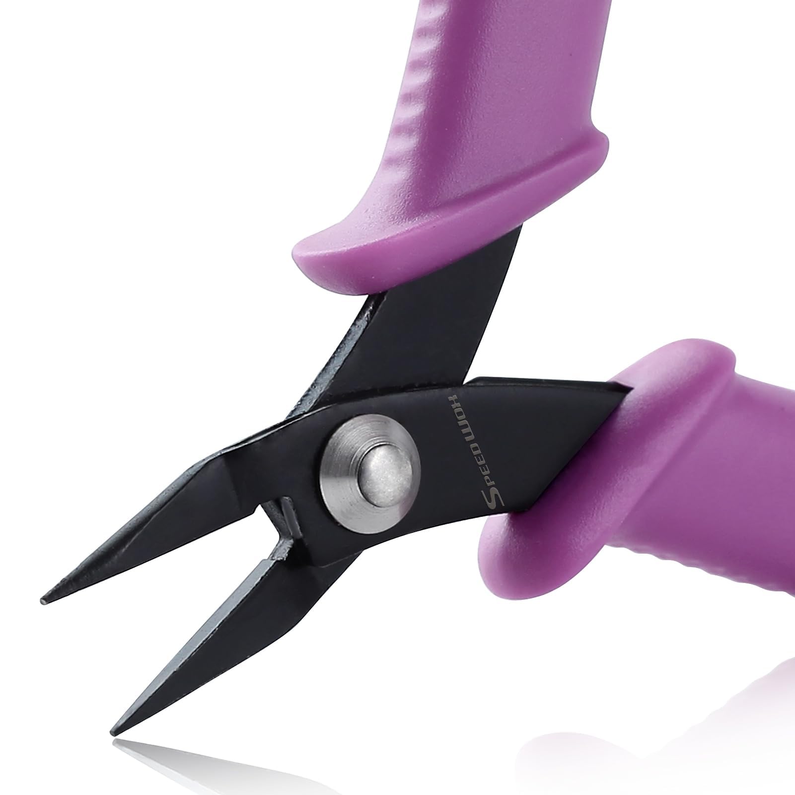 SPEEDWOX 4 Inch Mini Long-Nose Pliers for Jewelry Making - Tweezer, Short-Nose, Flat Smooth Jaw - Jewellery Making Tool