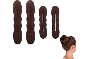 4-Piece Hair Bun Maker Set for Updos & Voluminous Hairstyles, Magic Twist Donut Tool for Easy Styling