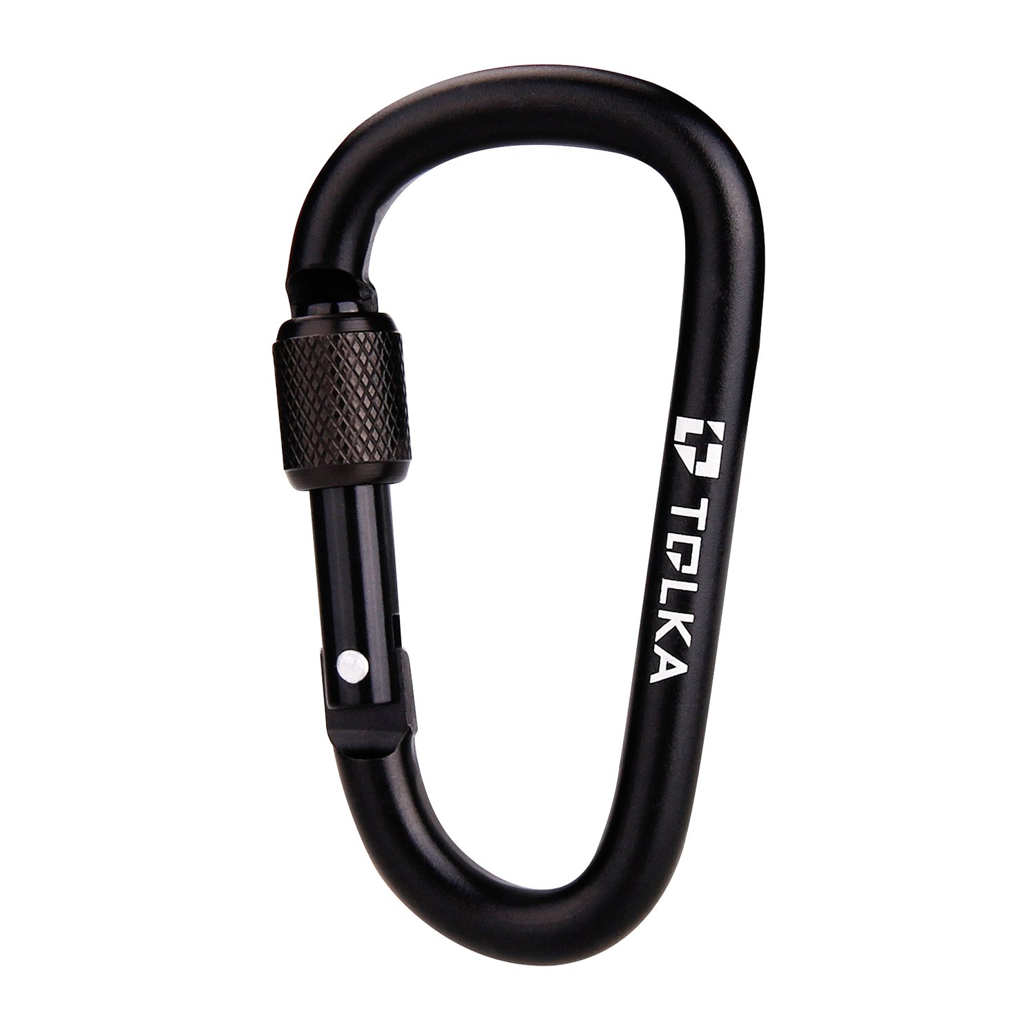 TOLKA Screw Lock Super Lightweight Carabiner Keychain Carabiner Clip D Ring Locking Carabiners 10 Piece for Outdoor Clipping, Camping, Hiking, Fishing (Black)