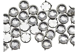 Allstarco 9mm Crystal CH38 Bedazzler Refills Rhinestones Preset Gemagic Studs Nailheads in Rims for Garment Embelishments Leatherwork DIY Crafts Decorate Shoes, Belts, Tee Size 40-50 Pieces
