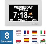 TROCOTN 7-Inch Dementia Clock Digital Calendar with Day Date Time Auto Dim view 7
