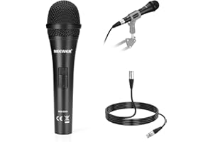 NEEWER NW-040 Cardioid Dynamic Microphone with XLR Cable, Rigid Metal Housing, Unidirectional Pickup Mic for Musical Instruments Voice Public Speech Podcast Singing PC Gaming Streaming Studio, Black