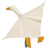 TRYTUTRY Cotton Security Blanket for Baby Boys and Girls,Cream Goose Soft Baby Loveys Muslin Cotton Blanket, Breathable Security Blanket Great
