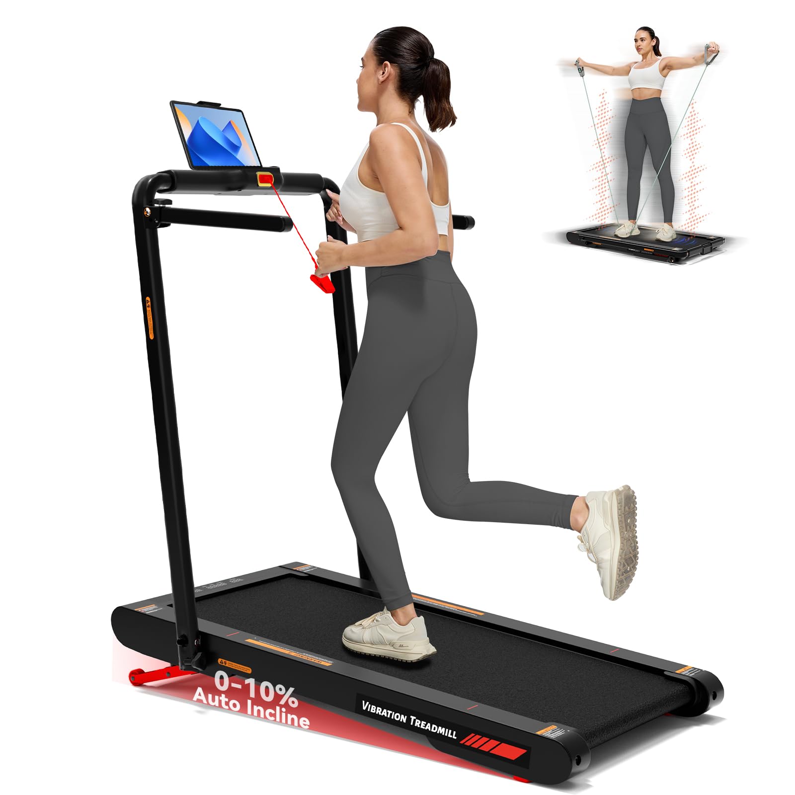 Photo 1 of ***MISSING HARDWARE***Sperax Walking Vibration Pad Treadmill with 10% 10-Level Auto Incline,Under Desk Treadmill with Handle Bar,Foldable Treadmills with APP for Home Office,750W 265lbs Capacity LED Display