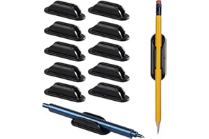 Tiizze Adhesive Pencil Holders for Desk Set of 10 - Silicone Pen Holder with 15 PCS Upgraded Adhesive Pads - Flexible Pencil Holder for Walls Clipboards, Office Essentials Accessories Teacher Supplies