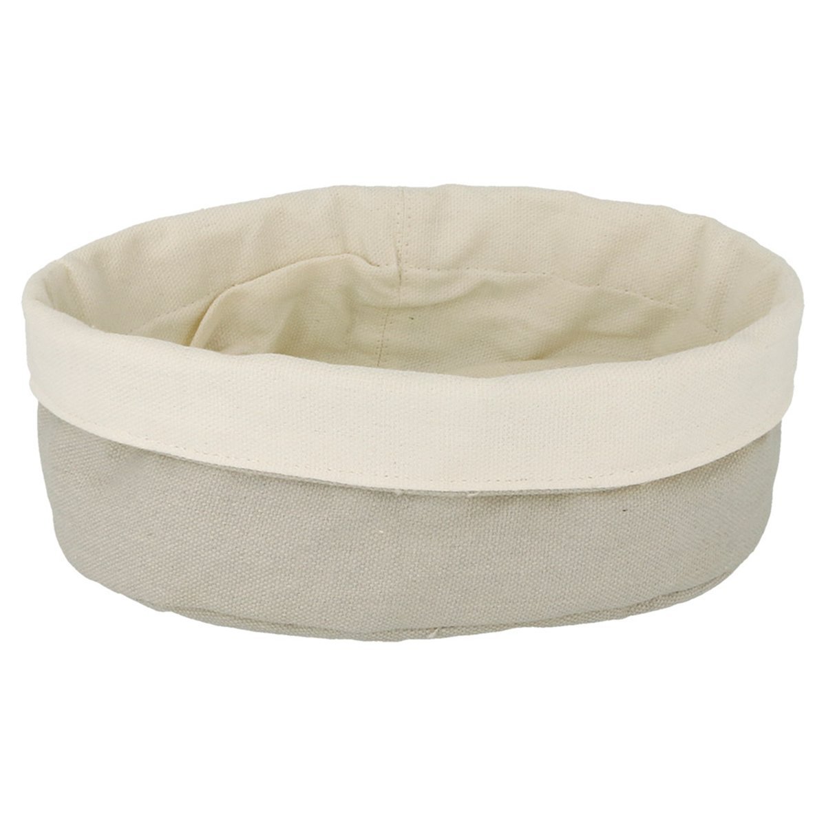 Round Basket Cream & Grey 15X20X7 Cm Cotton - 12 Units