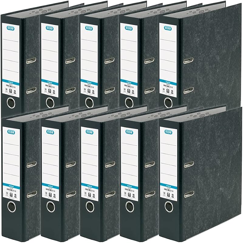 Elba A4 Lever Arch Files Black Cloud Effect 80 mm Spine Pack of 10