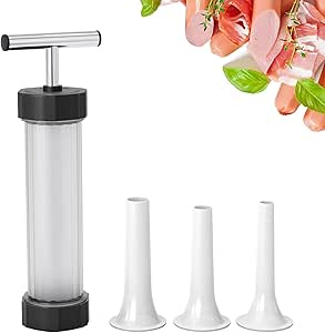 ZZV Sausage Stuffer Machine - Manual Sausage Maker - Meat Stuffer Filler - Fast Sausage Filling Tool - Hand Operated Salami Maker - Food Grade Quality Kitchen Tool for Household Use (black)