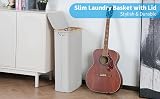 efluky 63L Slim Laundry Basket with Lid Collapsible with Removable Inner Bag view 9