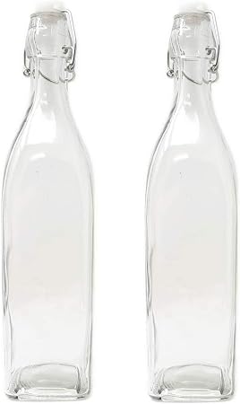 Lot De 2 Carafe En Verre Transparent De 33 Oz Avec Couvercle
