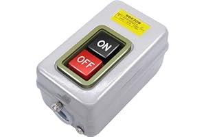 mxuteuk Push Button Switch On/Off Start Stop Self Lock Mechanical Equipment Control Station 10A AC 220V /380V BS230B