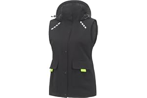 Little Donkey Andy Women's Waterproof Cycling Vests with Hood Lightweight full Zip Reflective Stretch Jerseys for Biking