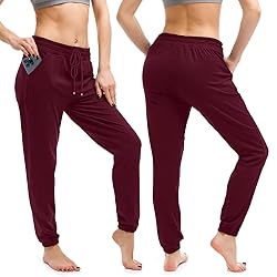 Walifrey Womens Joggers with Pockets, Drawstring