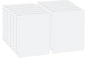 CIXILDTS 0.5-inch Round Ring Binder, Durable 1/2'' 3 Ring Binder Fit Letter Size Paper, Presentation View Binders, White,12-Pack