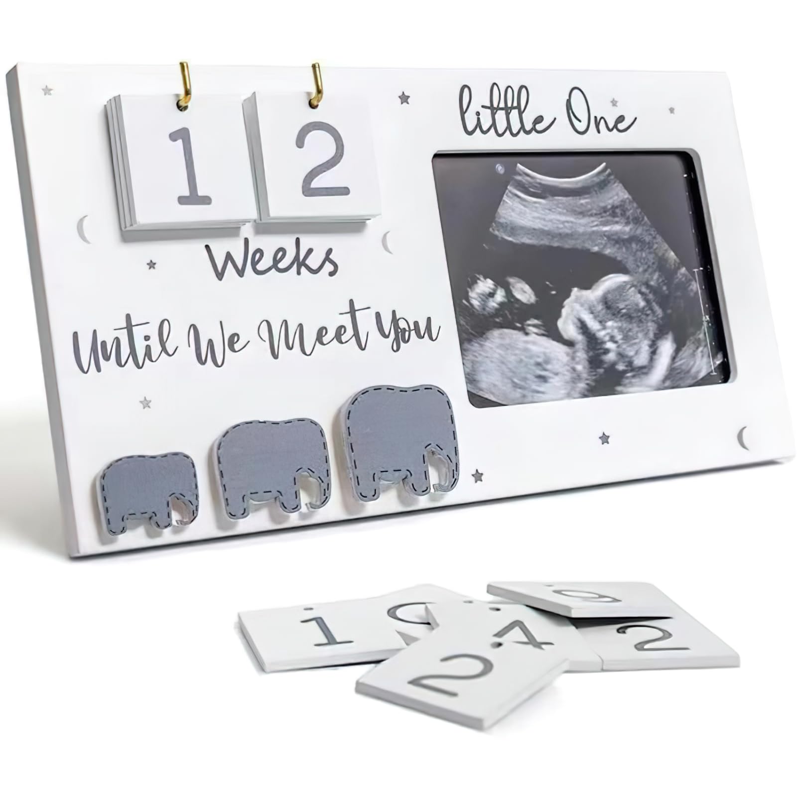 Baby First Scan Photo Frame - Baby Sonogram Picture Frame Countdown Weeks Ultrasound Picture Record Pregnancy Announcements, Pregnant Mom Gift
