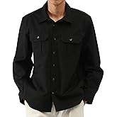 CLSEN Mens Fall Jacket Winter Jacket for Men Mid-weight 100% Cotton Bomber Shacket Relaxed Fit Casual Coat with Pockets