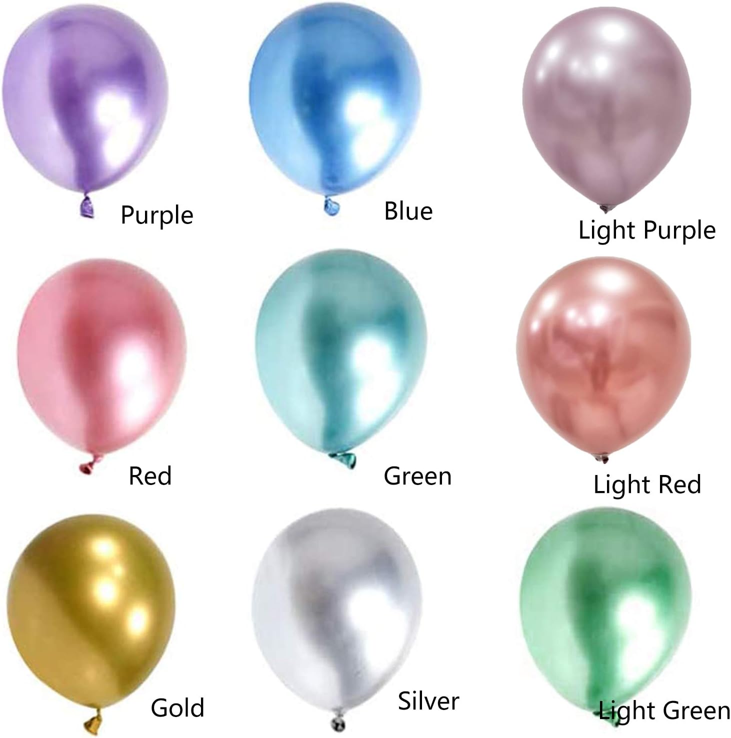 100 PCS 10 inch Metallic Balloons Decorations, Birthday Balloon