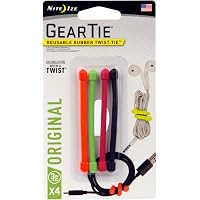 thumbnail image 2 of Nite Ize Gear Tie Reusable Rubber Twist Ties - 18 Inch, 6-Pack (2 Black, 2 Orange, 2 Yellow), UV & Weather Resistant, GTPP18-A1-R8 2 of 6