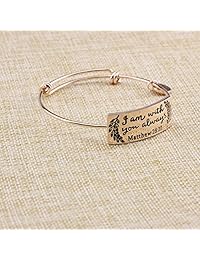 Yiyang Inspirational Bible Verse Jewelry Christian Bangle Bracelets Women Empowerment Gift for Her