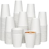 JOLLY CHEF 300 Pack Disposable Paper Coffee Cups White 12 oz Hot Beverage Paper Cups for Water, Ideal for for Thanksgiving, Christmas, Parties