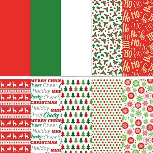 YARNOW 150 Sheets Christmas Wrapping Paper Tissue Paper, Xmas Santa, Snowflakes, Christmas Tree