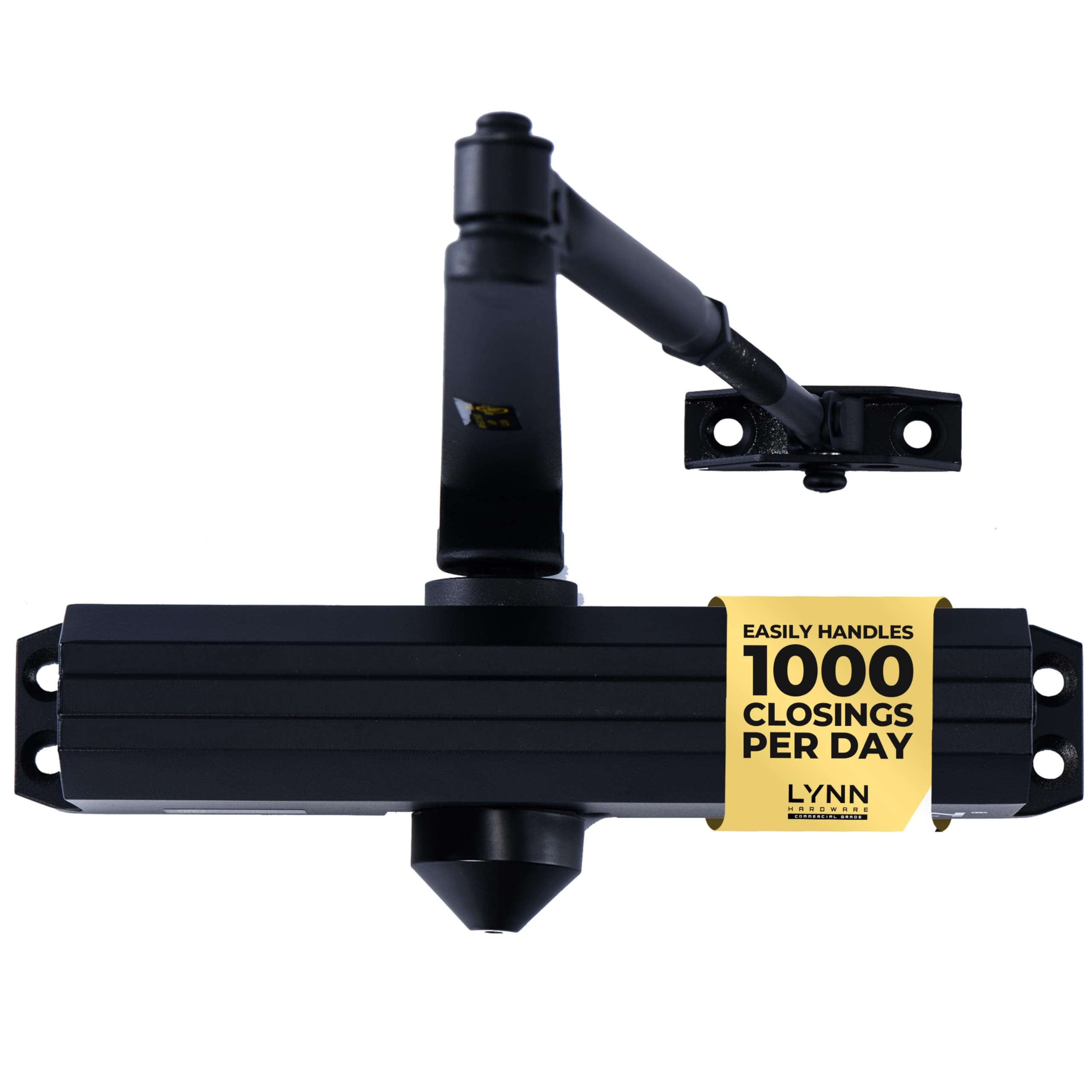 Photo 1 of LYNN HARDWARE Medium/Heavy Duty Automatic Door Closer (Matte Black) - Commercial Grade, Contractors Choice, Adjustable Speed & Force, 3 Mounting Options, 3 Hour Fire Rated (DC7016 Model)