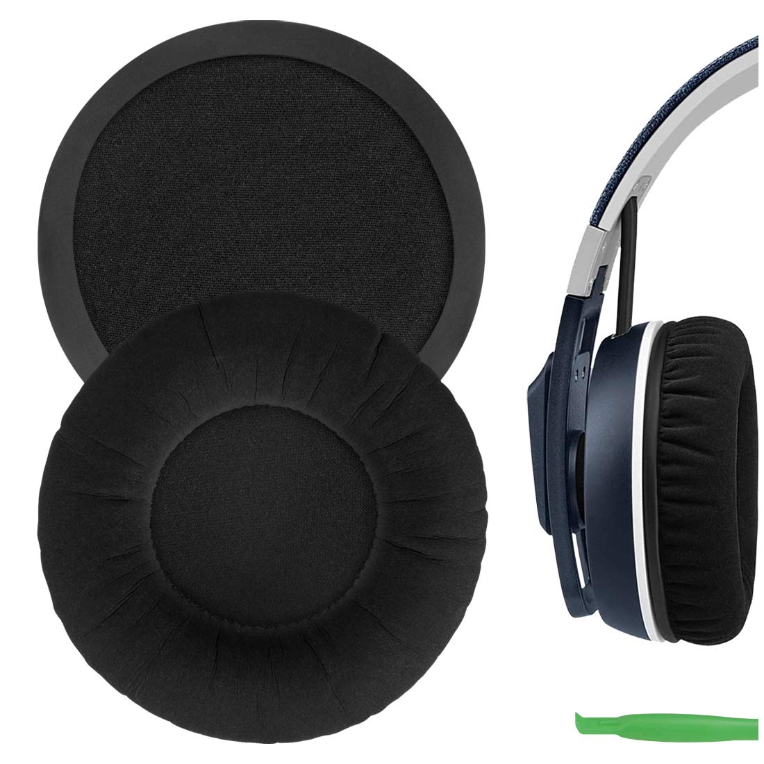 Geekria Comfort Laminated Fabric Replacement Ear Pads for Sennheiser Urbanite On-Ear Headphones (Not Compatible with Sennheiser Urbanite XL) Ear Cushions, Repair Parts (Black)