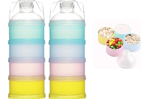 2 PCS 4 Layers Baby Milk Powder Dispenser, Milk Powder Pots,Food Storage Tank, Candy Storage Tank, Formula Dispenser Portable
